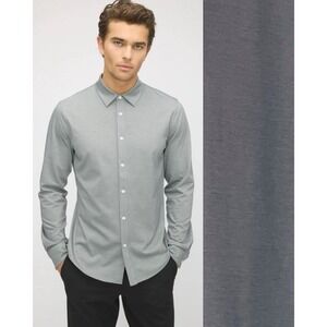 Kit and Ace Men Blue City Tech Longsleeve Button up Shirt Career City Academia M